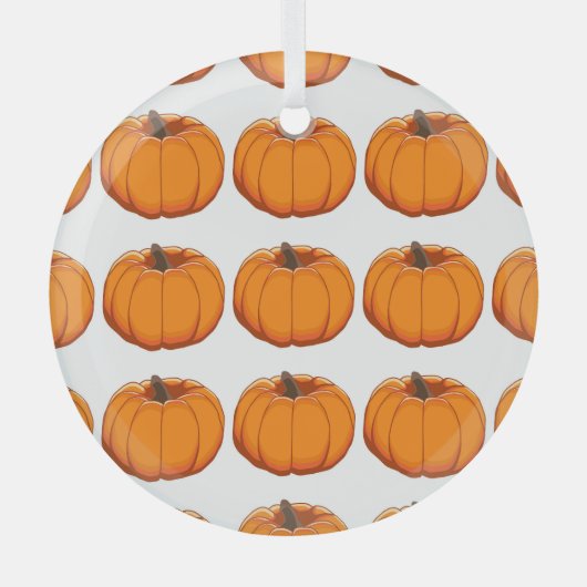 黄色鮮やかいカボチャイラストレーション。 ガラスオーナメント (正面)