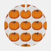 黄色鮮やかいカボチャイラストレーション。 ガラスオーナメント (裏面)