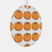黄色鮮やかいカボチャイラストレーション。 ガラスオーナメント (正面右)