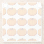 黄色鮮やかいカボチャイラストレーション。 ガラスコースター (裏面)