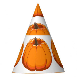 黄色鮮やかいカボチャイラストレーション。 パーティーハット