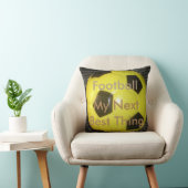 黄色鮮やかと黒のサッカー(サッカー)アート クッション (椅子)