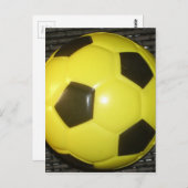 黄色鮮やかと黒のサッカー（サッカー）アート ポストカード (正面/裏面)