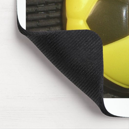 黄色鮮やかと黒のサッカー(サッカー)アート マウスパッド (コーナー)