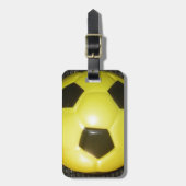 黄色鮮やかと黒のサッカー（サッカー）アート ラゲッジタグ (正面縦)