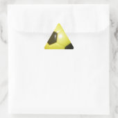 黄色鮮やかと黒のサッカー(サッカー)アート 三角形シール (バッグ)