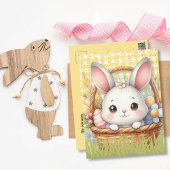 黄色鮮やかの背景ポストカードのハッピーイースター ポストカード