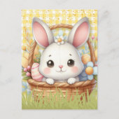黄色鮮やかの背景ポストカードのハッピーイースター ポストカード (正面)