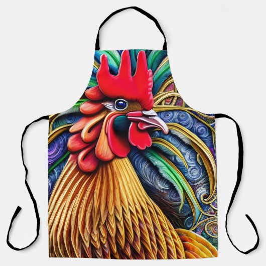 黄色鮮やかの雄鶏 エプロン (正面)