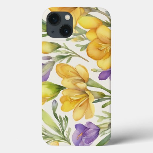 黄色鮮やかのFreesia水の色パタはっきりしたーン Case-Mate iPhoneケース (裏面)