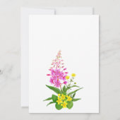 黄色鮮やかピンクのワイルドフラワースクリプト赤ちゃんシャワー 招待状 (裏面)