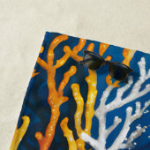 黄色鮮やか海コーラルパーソナライズされた ビーチタオル (インサイチュ)