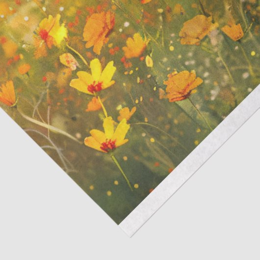 黄色鮮やか野花印象派デコページ 薄葉紙 (詳細)