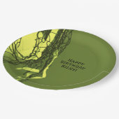 黄色10代の誕生日パーティーネット&バレーボール ペーパープレート (アングル)