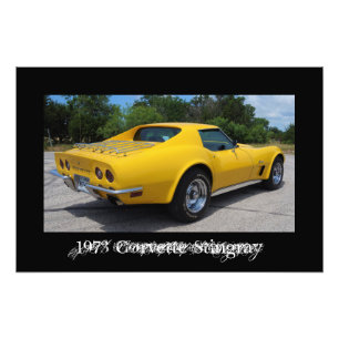 黄色1973コルベットStingray C3 フォトプリント