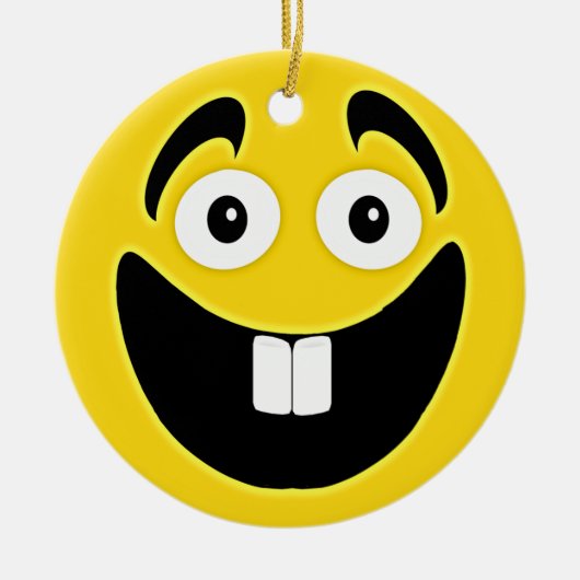 黄色2の前歯の顔 セラミックオーナメント (正面)