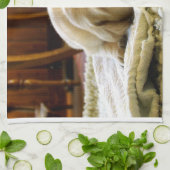 黄色2匹の子犬 キッチンタオル (折り畳み)