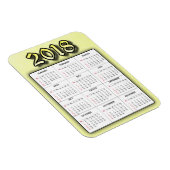 黄色2018カレンダマグネット マグネット (右側)