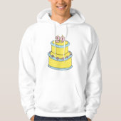 黄色29お誕生日ケーキとピンクローズ パーカ (正面)
