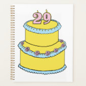 黄色29お誕生日ケーキとピンクローズ プランナー手帳 (正面)