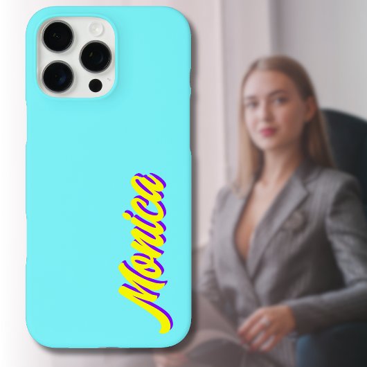 黄色3Dインジゴモダン名 | 電おもしろい気ブルー Case-Mate iPhoneケース