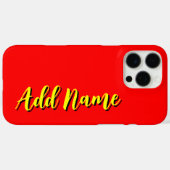 黄色3D黒モダン名 | トレンディークール赤 Case-Mate iPhoneケース (裏面 (横))