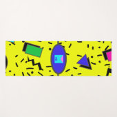 黄色80sメンフィス抽象芸術スタイルレトロモノグラム ヨガマット (正面(横))