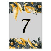 黄色+エレガントグレーフローラ水の色結婚の テーブルナンバー (裏面)