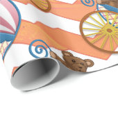 黄色、オレンジ色のシェブロンベビーキャリッジパターン ラッピングペーパー (ロールコーナー)