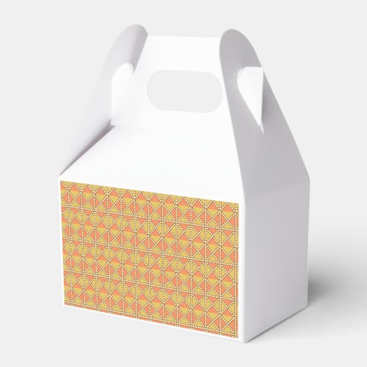 黄色、オレンジ、および茶色のラッピング紙シートar フェイバーボックス (正面サイド)