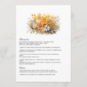 黄色、オレンジ、アイボリーフローラ結婚の メニュー (裏面)