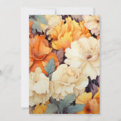 黄色、オレンジ、アイボリーフローラ結婚の 招待状 (裏面)