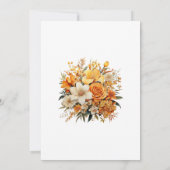 黄色、オレンジ、アイボリーフローラ結婚式招待状 招待状 (裏面)