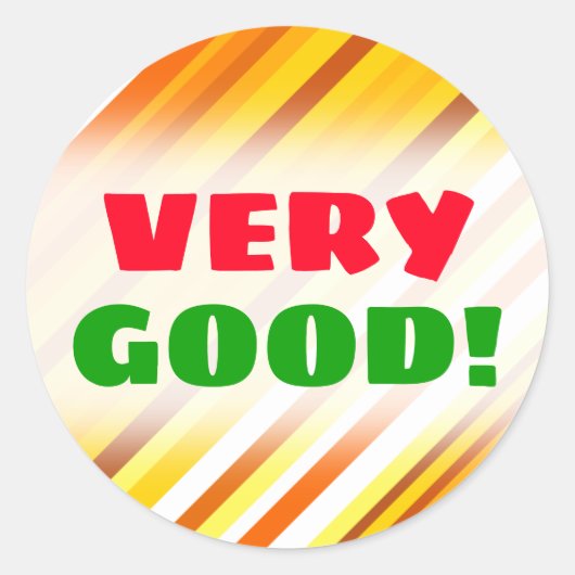 黄色、オレンジ、白の夕日のインスパイアストライプ ラウンドシール (正面)