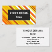 黄色、オレンジ、白の夕日のインスパイアストライプ 名刺 (正面/裏面)