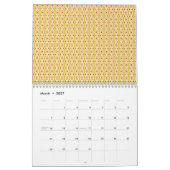 黄色、オレンジ、茶色のラッピング紙 カレンダー (3月 2027)