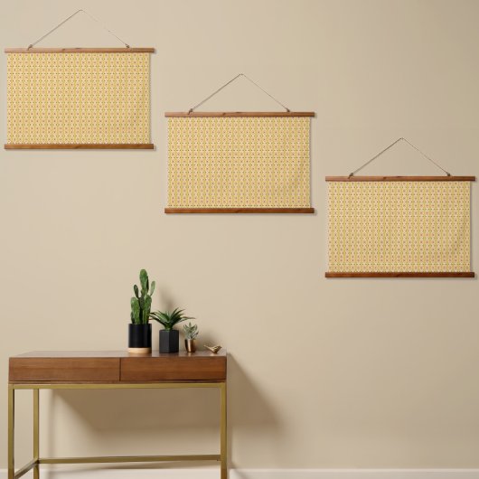 黄色、オレンジ、茶色のラッピング紙 吊り下げ型タペストリー (非対称)