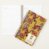 黄色 オレンジ 虎 花 大きな猫 個性化 プランナー手帳 (ディスプレー)