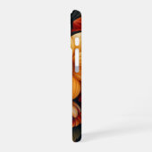 黄色、オレンジ、赤い花 iPhone 16ケース (左側面)