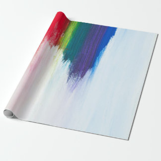 黄色、オレンジ、赤、緑、青の抽象芸術痛 ラッピングペーパー