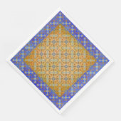 黄色、オレンジ、青のスクロールひし形パターン (コーナー)