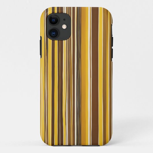 黄色、オーカー色、茶色のストライプ Case-Mate iPhoneケース (裏面)