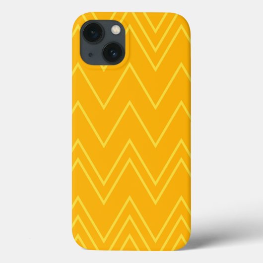 黄色、カッコいいトレンディー、モダン都市のジグザグ模様 Case-Mate iPhoneケース (裏面)