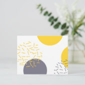 黄色、カッコいい、モダントレンディーの幾何学 ポストカード (スタンド正面)