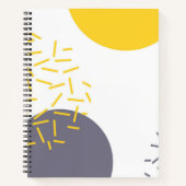 黄色、カッコいい、モダントレンディー幾何学模様 ノートブック (正面)