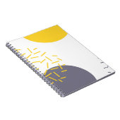黄色、カッコいい、モダントレンディー幾何学模様 ノートブック (右側)