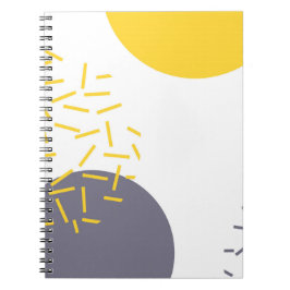 黄色、カッコいい、モダントレンディー幾何学模様 ノートブック