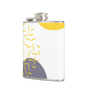 黄色、カッコいい、モダントレンディー幾何学模様 フラスク (左)