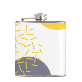 黄色、カッコいい、モダントレンディー幾何学模様 フラスク
