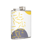 黄色、カッコいい、モダントレンディー幾何学模様 フラスク (右)